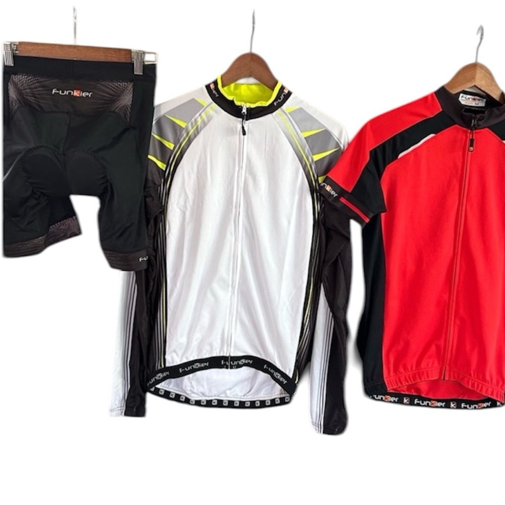 ▶️ Cycling Kit Bundle Mens M L Funkier Jersey Set Padded Shorts Bike Road MTB